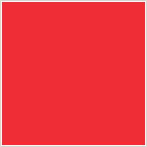 EF2E38 Hex Color Image (ALIZARIN CRIMSON, RED)