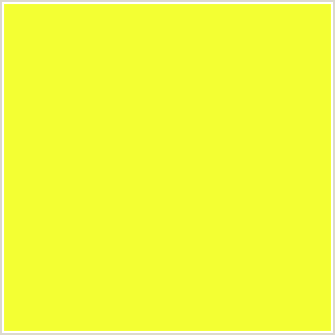 F3FF33 Hex Color Image (GOLDEN FIZZ, YELLOW GREEN)