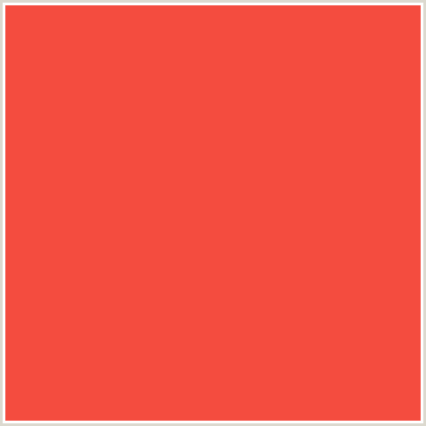 F44C3F Hex Color Image (FLAMINGO, RED)