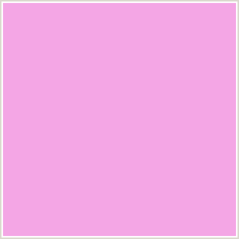 F4A6E5 Hex Color Image (DEEP PINK, FUCHSIA, FUSCHIA, HOT PINK, ILLUSION, MAGENTA)