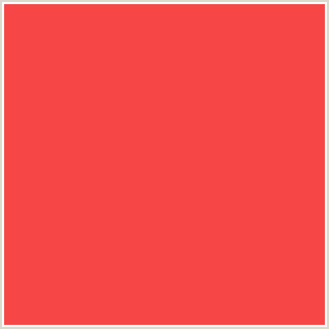 F64646 Hex Color Image (RED, SUNSET ORANGE)