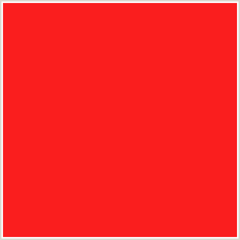 FA1E1E Hex Color Image (RED, TORCH RED)