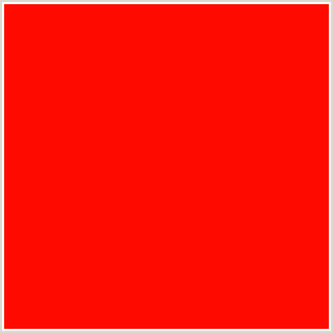 FF0A00 Hex Color Image (RED)