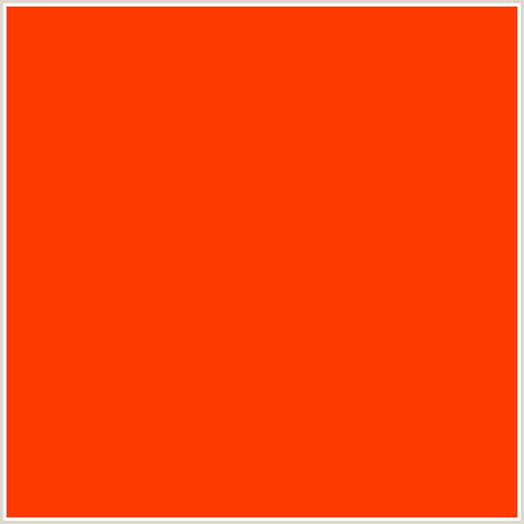 FF3A03 Hex Color Image (RED ORANGE, VERMILION)