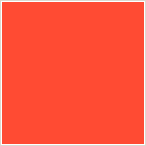 FF4B33 Hex Color Image (RED, RED ORANGE)