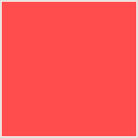 FF4D4D Hex Color Image (RED, SUNSET ORANGE)