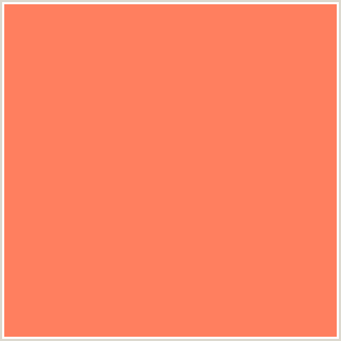 FF7F5F Hex Color Image (CORAL, RED ORANGE, SALMON)