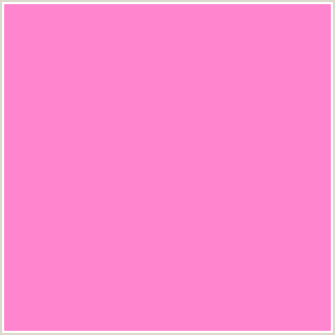 FF86CE Hex Color Image (CARNATION PINK, DEEP PINK, FUCHSIA, FUSCHIA, HOT PINK, MAGENTA)