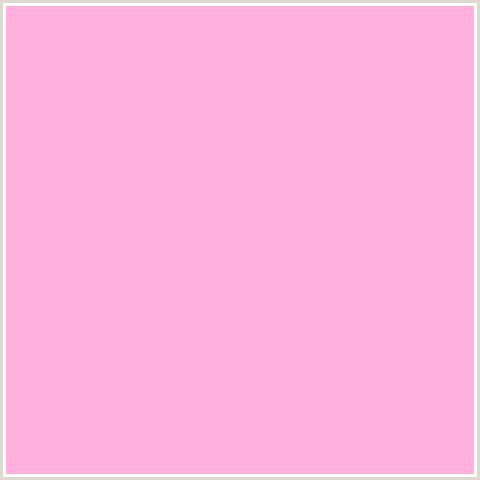 FFB0DD Hex Color Image (COTTON CANDY, DEEP PINK, FUCHSIA, FUSCHIA, HOT PINK, MAGENTA)