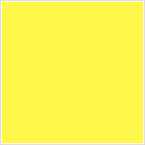 FFF64A Hex Color Image (GORSE, LEMON, YELLOW)